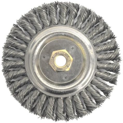 Weiler Dually Steel Wheel Brush 0.023 in Bristle Diameter - Arbor Attachment - 6 in Outside Diameter