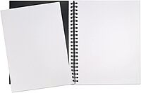 UCREATE Poly Cover Sketch Book, Heavyweight, 12" x 9", 75 Sheets, Pack of 3, Black, White