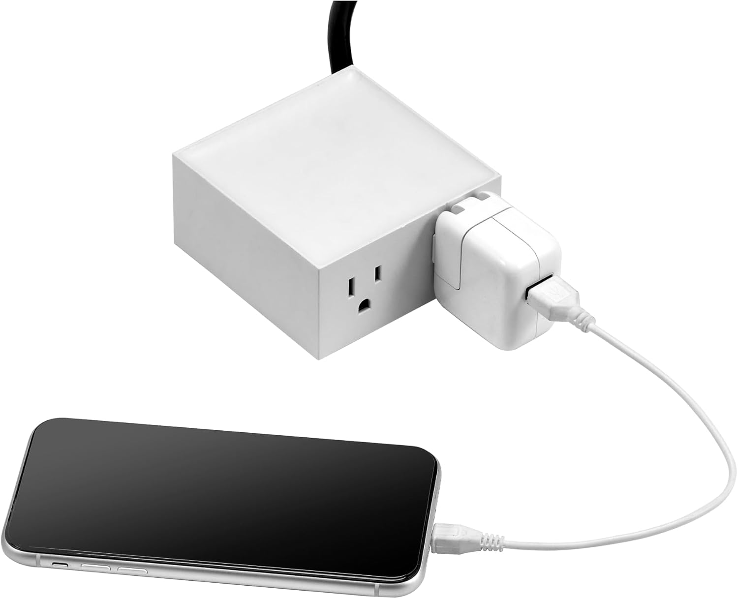 Bostitch Office Konnect Power Hub, Two Outlets Charging Station for Desktop, Shallow Tray Top, White