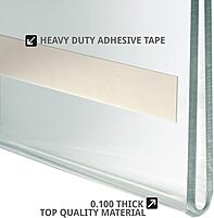 Azar Displays 122011 Self Adhesive Tape Clear Acrylic Wall Sign Holder Frame 11.5" W x 2.5" H - Landscape/Horizontal, 10-Pack