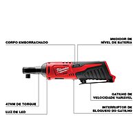 Milwaukee 2457-20 M12 Cordless 3/8" Sub-Compact 35 ft-Lbs 250 RPM Ratchet w/ Variable Speed Trigger