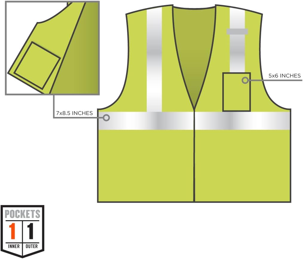 Ergodyne GloWear 8210Z ANSI Economy High-Visibility Reflective Safety Vest (Zipper Closure)