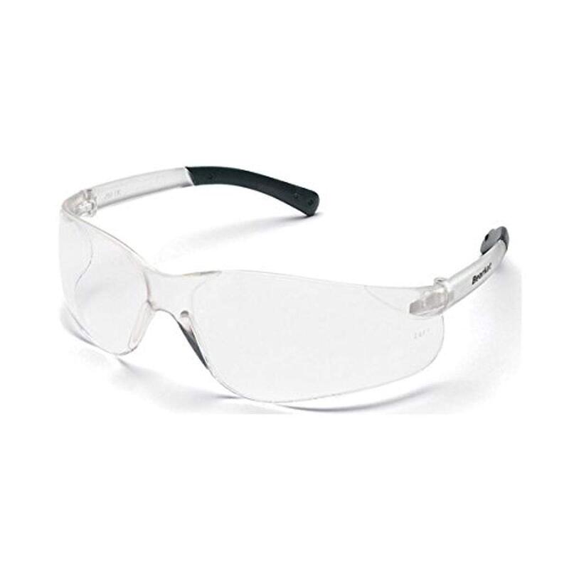 MCR Safety BearKat BK210 Polycarbonate Safety Glasses, ANSI Z87.1, Clear Duramass Coated Lens with Soft Non-Slip Temples