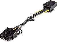 StarTech.com PCI Express 6 pin to 8 pin Power Adapter Cable - Power cable - 6 pin PCIe power (F) to 8 pin PCIe power (M) - 6.1 in - yellow - PCIEX68ADAP,Black, Yellow