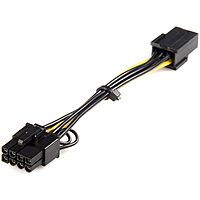StarTech.com PCI Express 6 pin to 8 pin Power Adapter Cable - Power cable - 6 pin PCIe power (F) to 8 pin PCIe power (M) - 6.1 in - yellow - PCIEX68ADAP,Black, Yellow