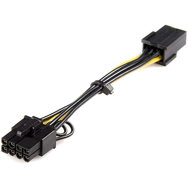 StarTech.com PCI Express 6 pin to 8 pin Power Adapter Cable - Power cable - 6 pin PCIe power (F) to 8 pin PCIe power (M) - 6.1 in - yellow - PCIEX68ADAP,Black, Yellow