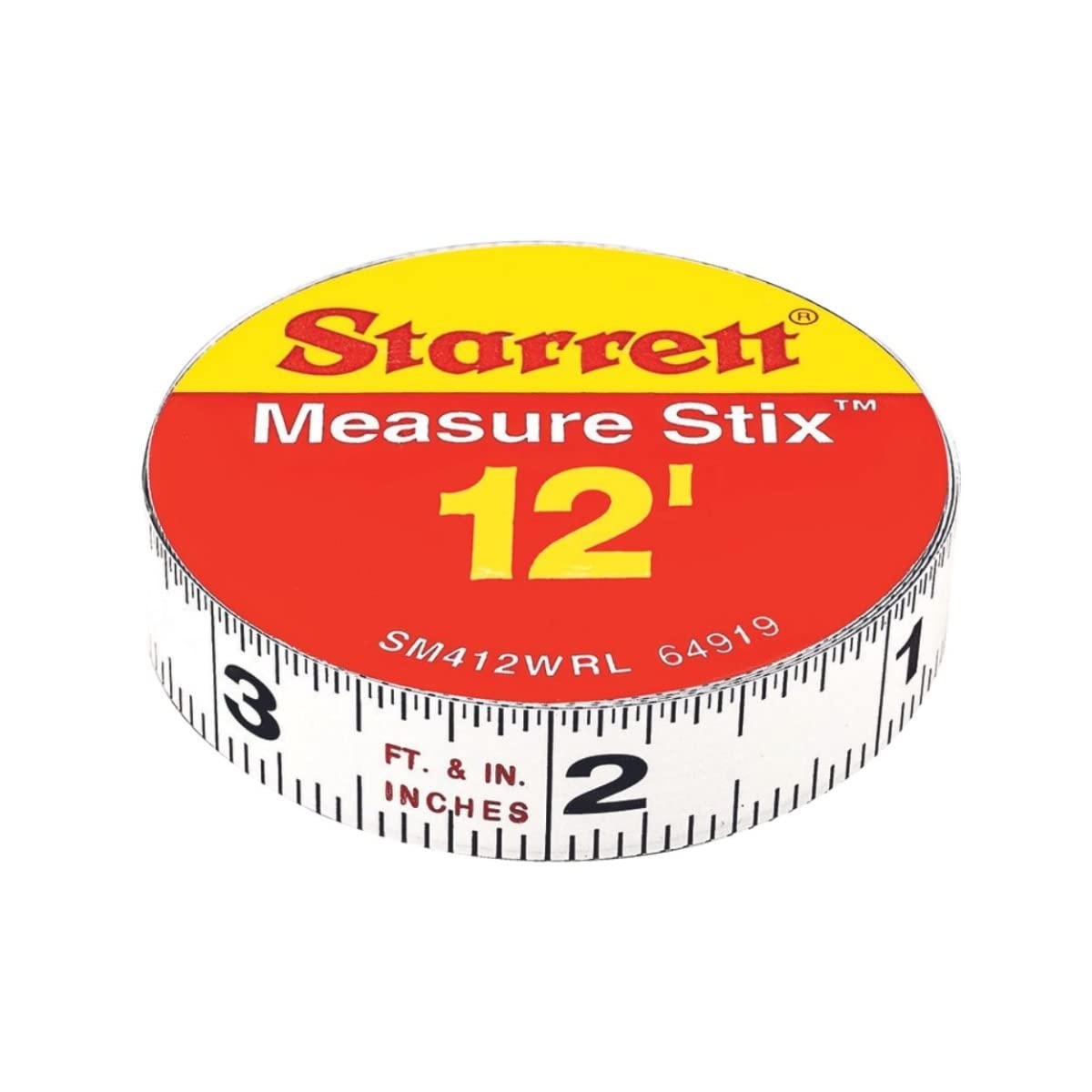 Starrett Tape Measure Stix with Adhesive Backing - Mount to Work Bench, Saw Table, Drafting Table - 1/2" x 12'