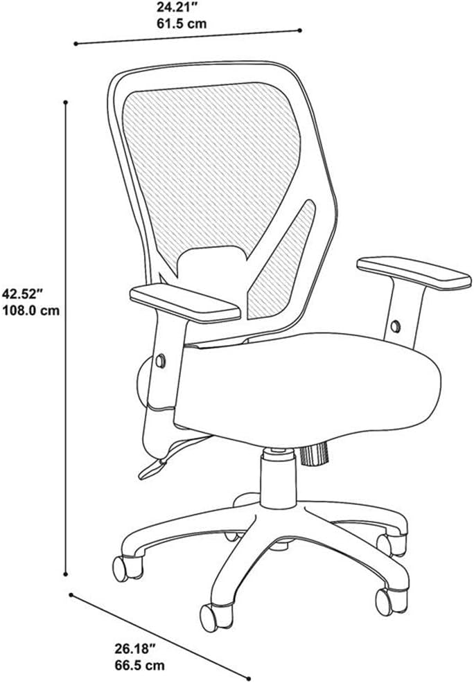 Bush Business Furniture Accord Mesh Back Office Chair in Black | Ergonomic Seating Solution for Personal Computer Workstation