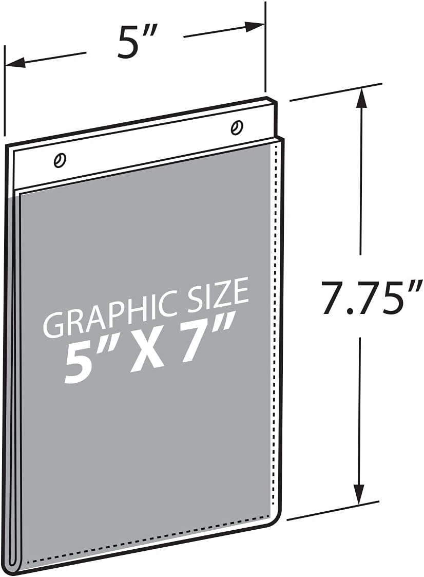 AZAR DISPLAYS U-Frame Wall-Mount Acrylic Sign Holders, Clear, Pack Of 10