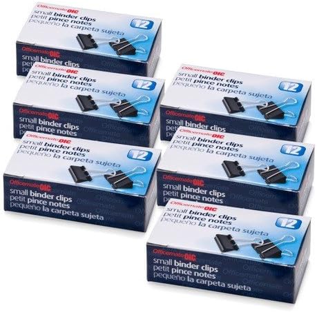 Officemate Small Binder Clips, Black, 6 Dozen per Pack, (72 Total)