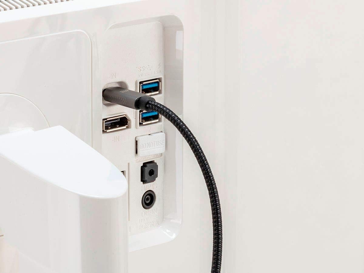Monoprice Bidirectional USB Type-C to DisplayPort 1.4 Cable - 4K@60Hz, Easy Plug and Play, Nylon-Braided Jacket, 6 Feet