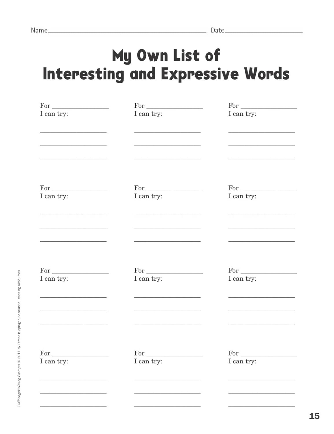 Cliffhanger Writing Prompts: 30 One-Page Story Starters That Fire Up Kids’ Imaginations and Help Them Develop Strong