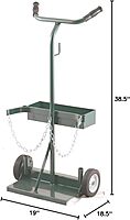 Harper Trucks 140-71 Deluxe Welding Cylinder Hand Truck, 39-Inch High x 19-Inch Wide with 6" x 1.5" Solid Rubber Wheels