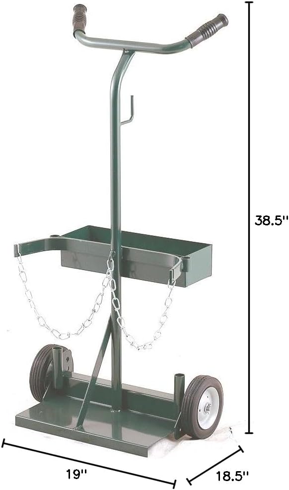 Harper Trucks 140-71 Deluxe Welding Cylinder Hand Truck, 39-Inch High x 19-Inch Wide with 6" x 1.5" Solid Rubber Wheels