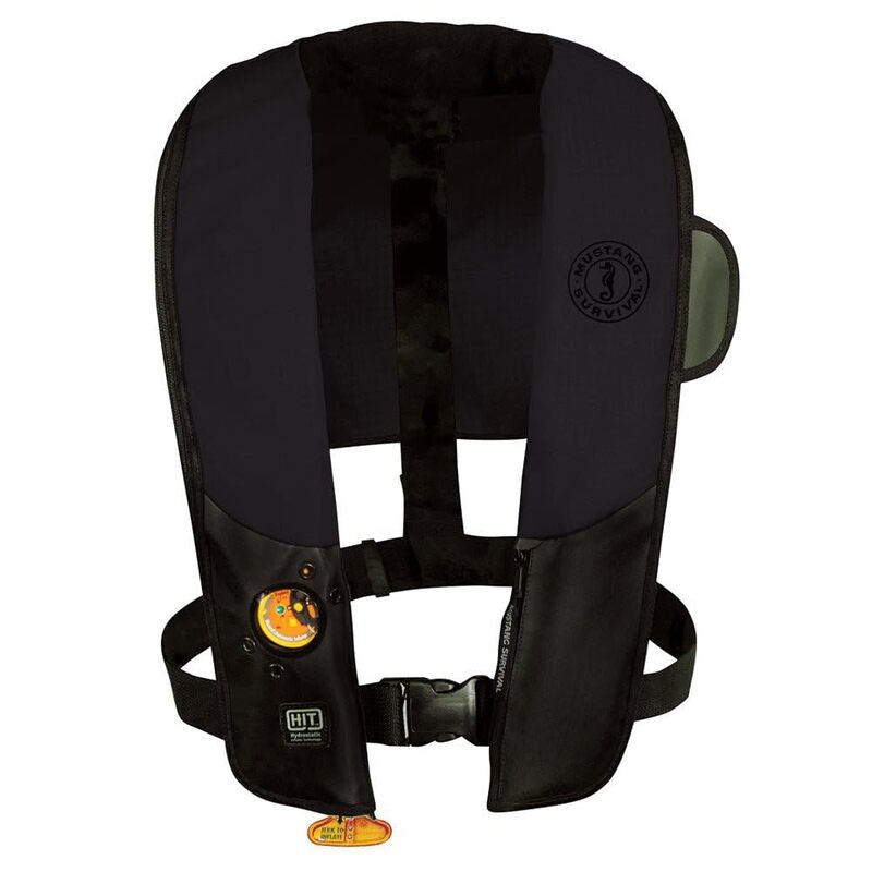Mustang Hit Automatic Inflatable PFD - Law Enforcement Edition with Customizable Back Flap - Black