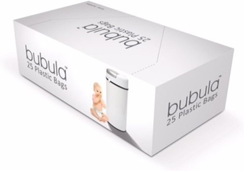 Bubula Plastic Diaper Refill Bags, 14.5 Gallons, White, Pack Of 25 Bags