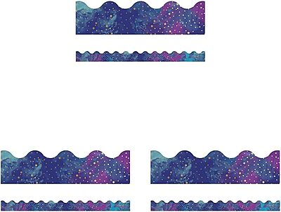 Carson Dellosa Galaxy Bulletin Board Borders, 39 Feet of Scalloped Marble, Gold Dot Classroom Borders for Bulletin Board