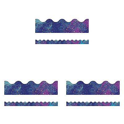 Carson Dellosa Galaxy Bulletin Board Borders, 39 Feet of Scalloped Marble, Gold Dot Classroom Borders for Bulletin Board