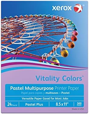 Xerox Vitality Colors Pastel Plus Color Multi-Use Printer & Copy Paper, 1 Ream, Lilac, Letter (8.5in x 11in)