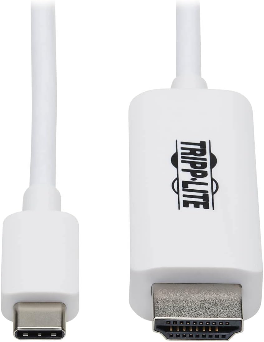 Tripp Lite USB C to HDMI Cable, Thunderbolt 3 Compatible Adapter Cable, USB-C and HDMI 4K, 4:4:4, White, M/M