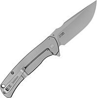 Kershaw Scour Folding Pocket Knife, 3.3 inch 8Cr13Mov Silver Blade, Stainless Steel Handle, Frame Lock, Pocketclip