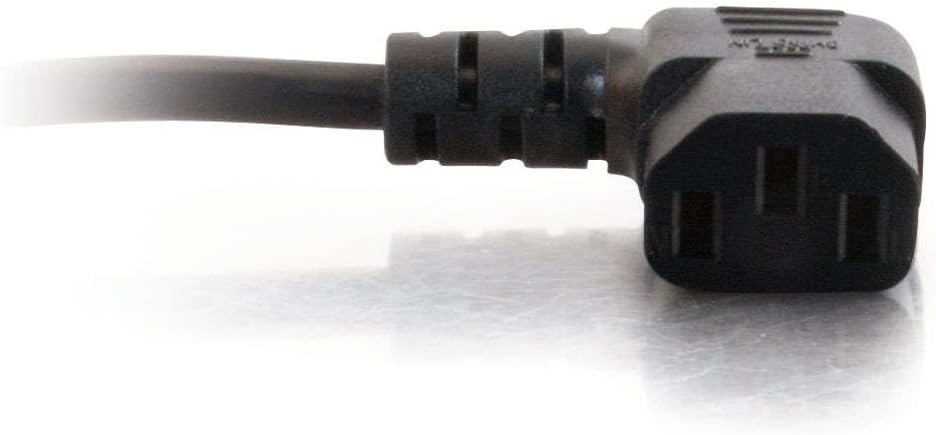 C2G Right-Angle AC Power Cord NEMA 5-15P to IEC C13 18 AWG