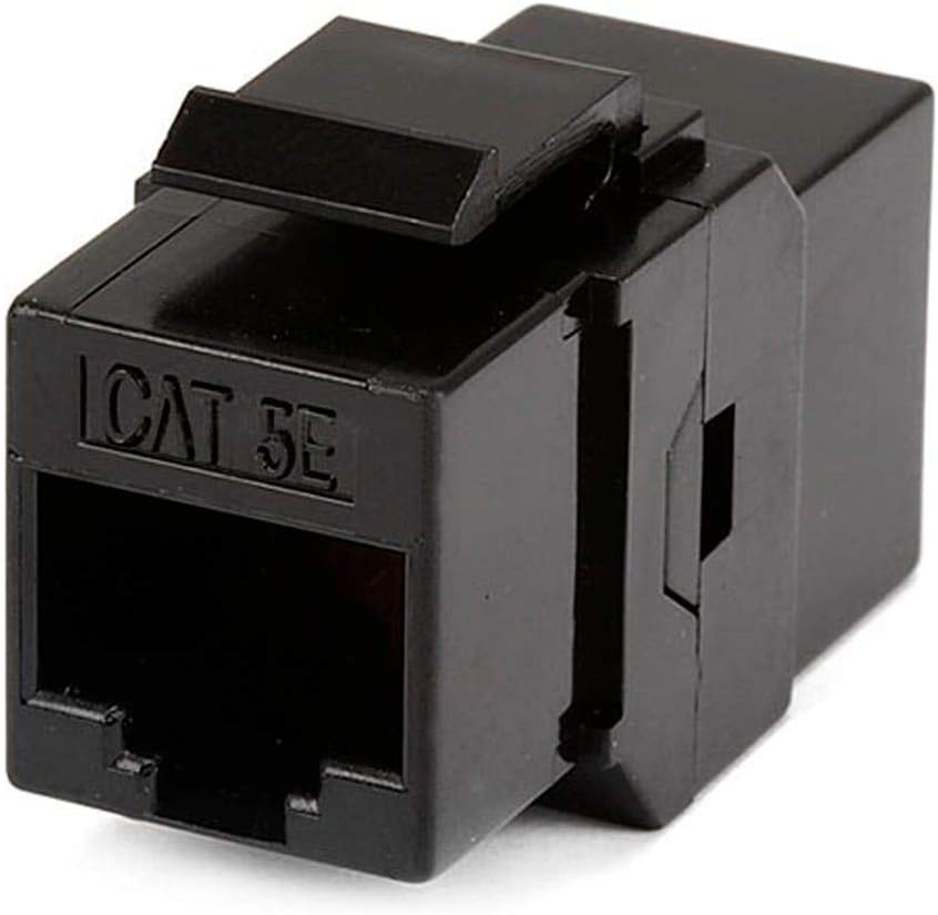 Monoprice Cat5e RJ45 Inline Coupler Keystone Jack, Unshielded, Black
