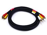 MONOPRICE Triple RCA Stereo Video Dubbing Composite Cable (RG59U)