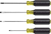 Klein Tools 85484 Screwdriver Set, Made in USA, Mini Slotted and Phillips Screwdrivers with Tip-Ident and Premium Chrome