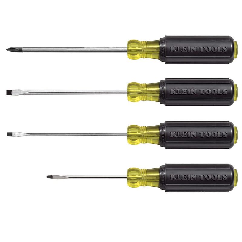 Klein Tools 85484 Screwdriver Set, Made in USA, Mini Slotted and Phillips Screwdrivers with Tip-Ident and Premium Chrome
