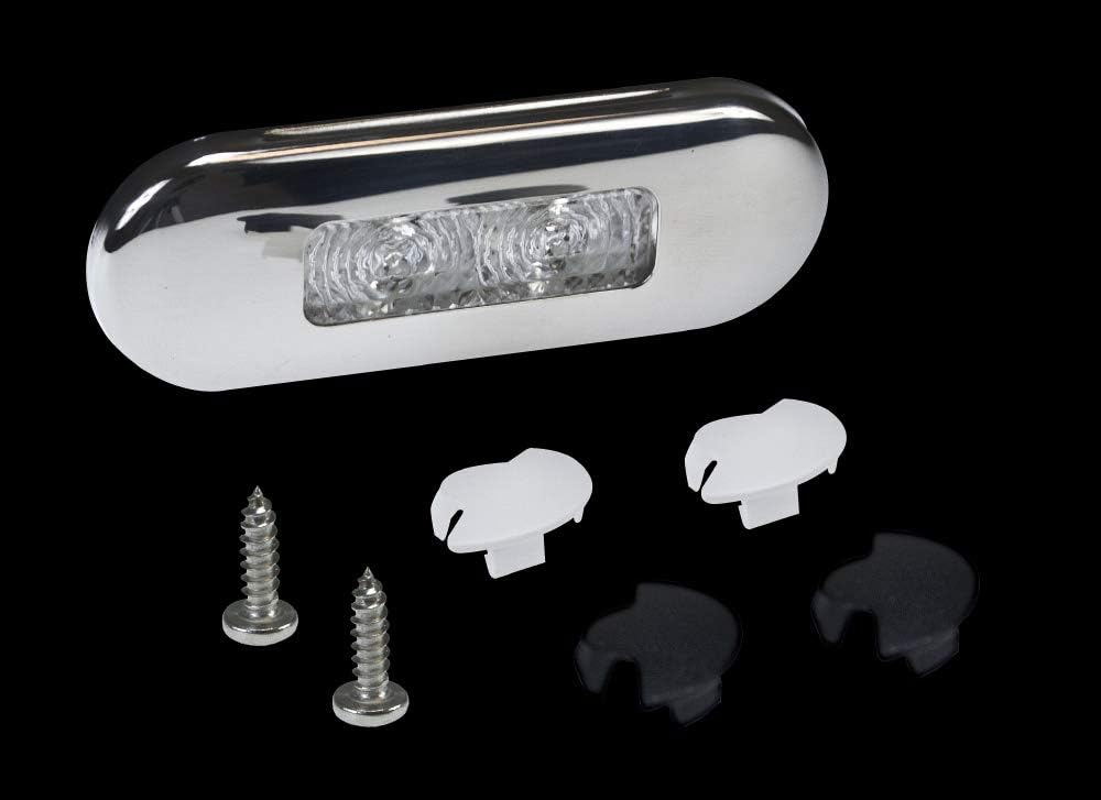 Hella Marine Surface Mount Oblong LED Courtesy Lamp - Red LED - Stainless Steel Bezel