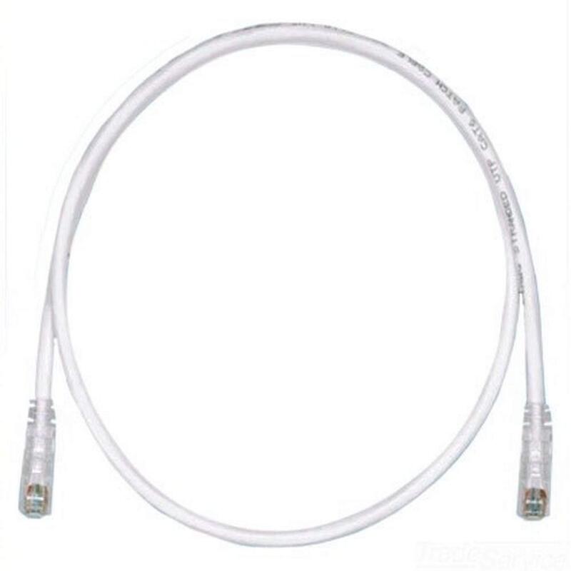 Panduit UTPSP5Y Category-6 8-Conductor Strain Relief Clear Boot Patch Cord, 5-Feet, Off White