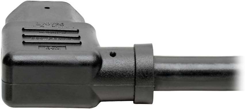 Tripp Lite 8ft Heavy Duty Power Extension Cord Cable 15A 14 AWG 5-15P to Right-Angle C15 Black 8' (P019-008-C15RA)