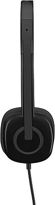 Logitech H151 Wired Headset, Analog Stereo Headphones with Rotating Noise-Cancelling Microphone, 3.5 mm Audio Jack, In-Line Controls, PC/Mac/Laptop/Tablet/Smartphone - Black