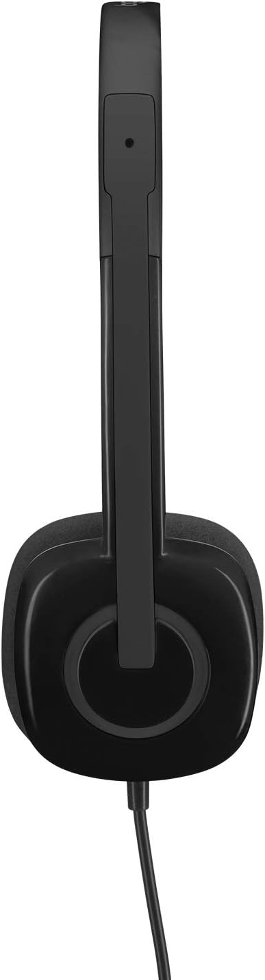 Logitech H151 Wired Headset, Analog Stereo Headphones with Rotating Noise-Cancelling Microphone, 3.5 mm Audio Jack