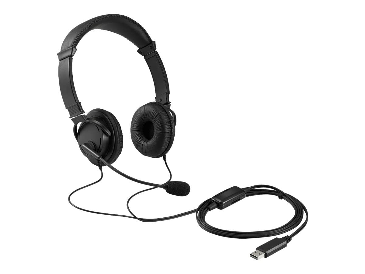 Kensington Hi-Fi USB Headphones with Mic & Volume Control Button (K33065WW) USB-A