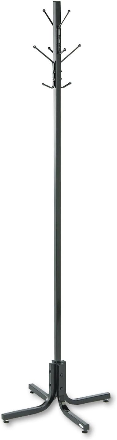 Safco Products 4163BL Costumer Coat Rack Tree, 4 Double Hooks, Black