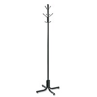 Safco Products 4163BL Costumer Coat Rack Tree, 4 Double Hooks, Black