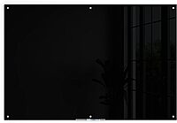 U Brands Non-Magnetic Glass Dry-Erase Board, 72in X 48in, Black Surface, Frameless, Actual Size 70in X 47in (173U00-01)