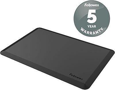 Fellowes Anti-Fatigue Wellness Floor Mat, Rectangular, 36in x 24in, Black