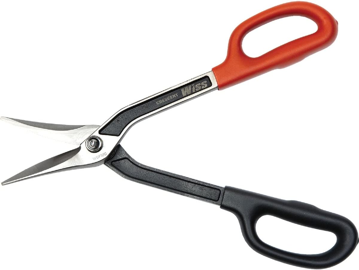 Crescent Wiss Duckbill Pattern Tinner Snips - Precision Metal Cutter with Torque Control & Ergonomic Handle - WDF12D - 12"