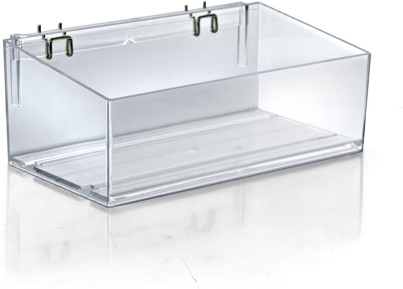 AZAR DISPLAYS Adjustable Divider Bin for Pegboard/Slatwall, Clear