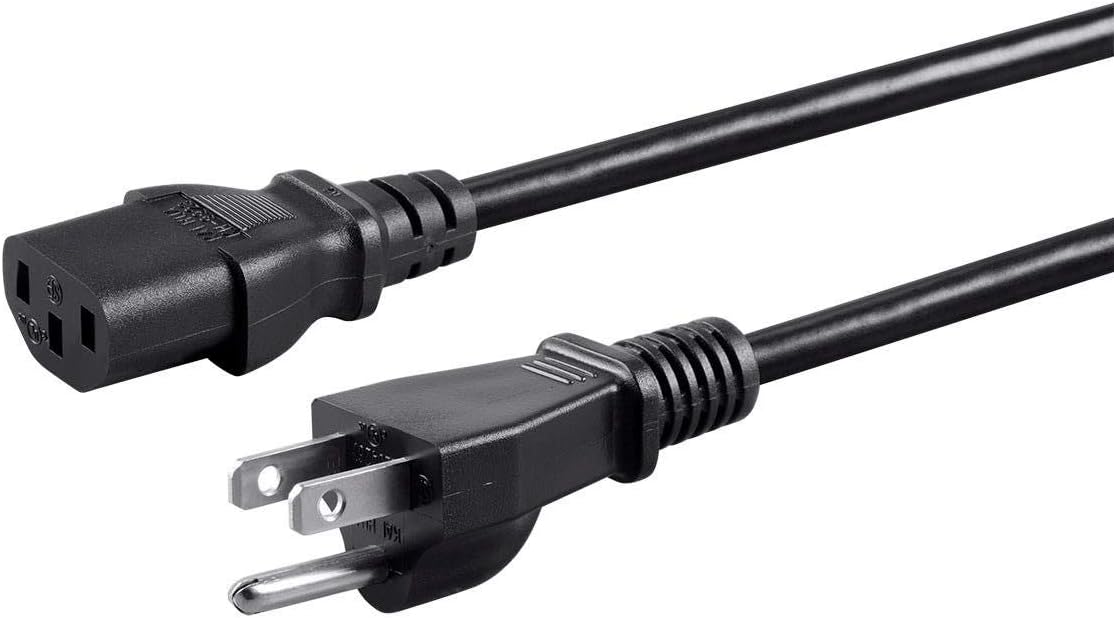 Monoprice Power Cord - NEMA 5-15P to IEC 60320 C13, 18AWG, 10A/1250W, 125V, 3-Prong