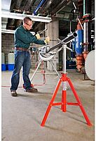 RIDGID 56662 Model VJ-99 V Head High Pipe Stand, 12-inch Pipe Stand, Red