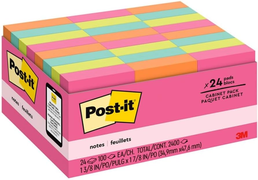 Post-it® Notes Original Notepad Value Pack - Cape Town Color Collection, 1.5 x 2 in, 24 Pads