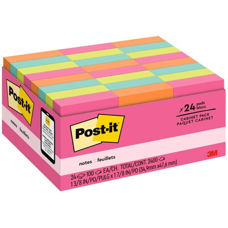 Post-it® Notes Original Notepad Value Pack - Cape Town Color Collection, 1.5 x 2 in, 24 Pads