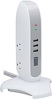 Tripp Lite TLP66USB Surge Protector Tower with USB Ports, 1200 Joules, 5-Outlets