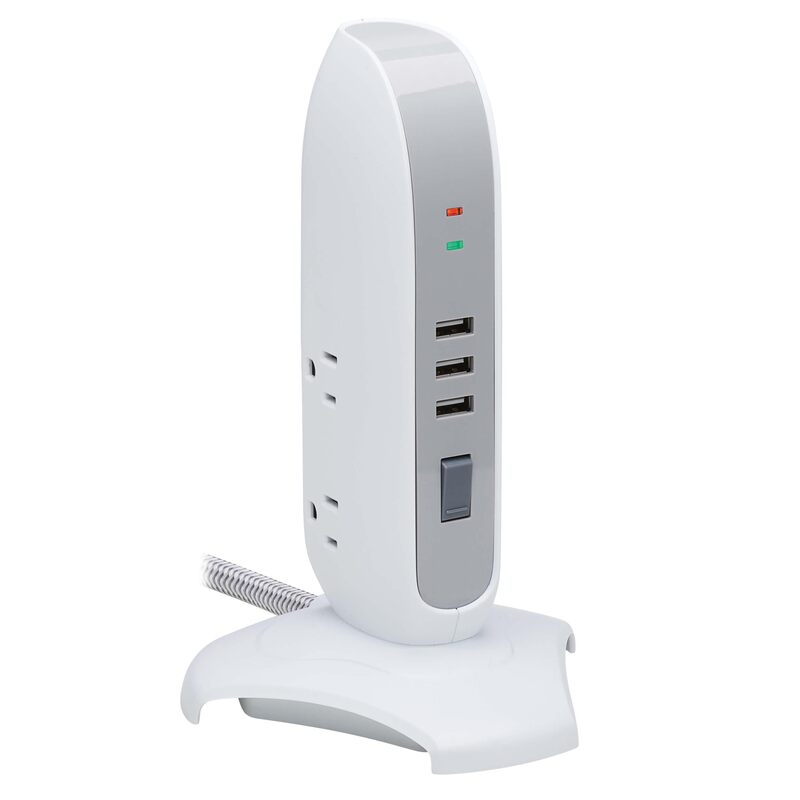 Tripp Lite TLP66USB Surge Protector Tower with USB Ports, 1200 Joules, 5-Outlets