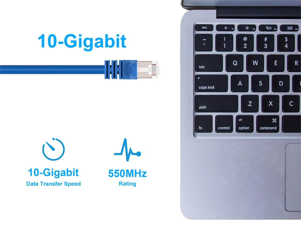 Monoprice Cat6A Shielded (S/FTP) Ethernet Patch Cable - 26AWG Pure Bare Copper Snagless RJ45 Fullboot