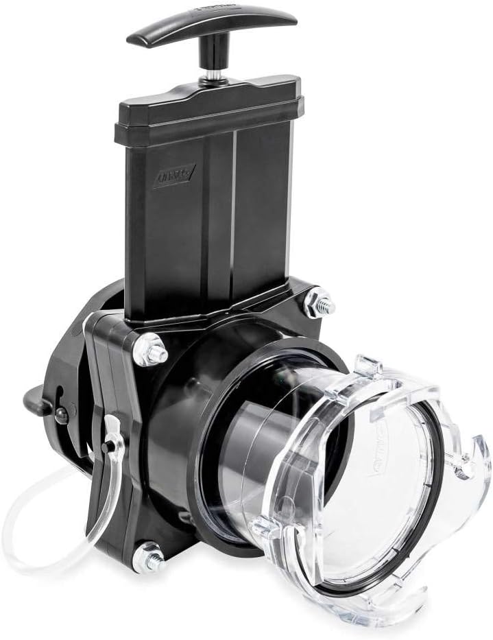 Camco 39050 Ready-to-Use Gate Valve with Built-in Clear Adapter, Black
